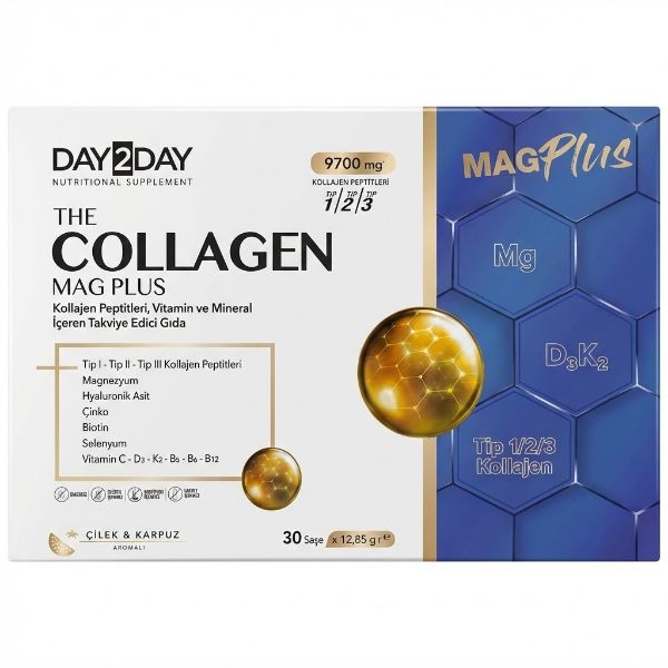 Day2Day Collagen Mag Plus Çilek Karpuz Aromalı 30 Saşe